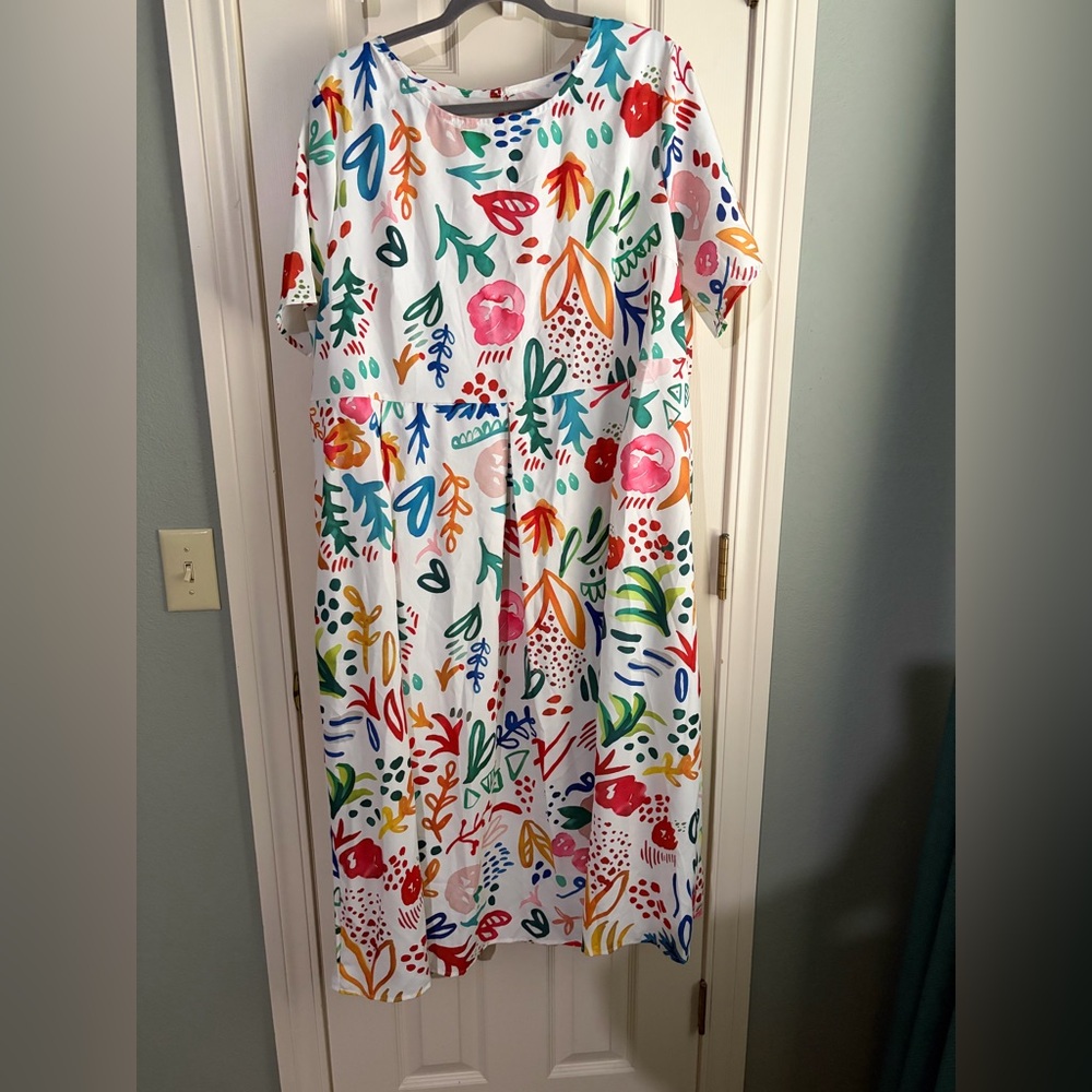 Colorful Patterned Women's Dress - Picture 1 of 2